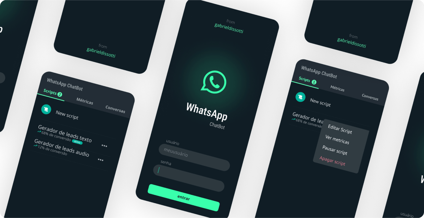 Capa do ChatBot com telas do site